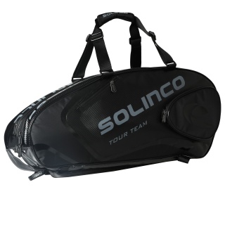 Solinco Racketbag Tour Team Blackout (Racket bag, 2 main compartments, Thermo compartment) black 6-pack